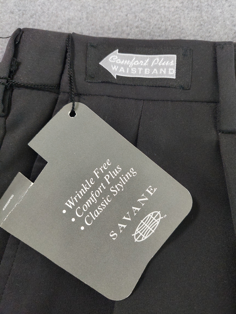 NWT Savane Comfort Plus Pleated Dress Pants Black Microfiber 36x29 Cuffed - Picture 7 of 13